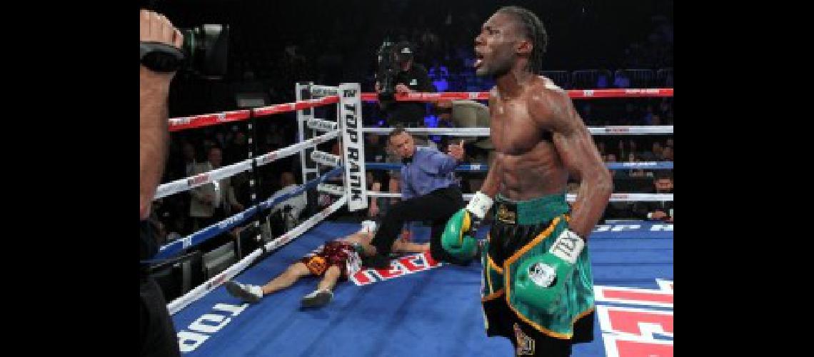 Nov 9 2013 Corpus Christi Texas  --- WBA Featherweight champion Nicholas Walters knocks out Alberto Garza of Mexico  in the 4th roundSaturday November 9   at the American Bank Center in Corpus Christi Texas  --- Photo Credit - Chris Farina - Top Rank (no other credit allowed) copyright 2013