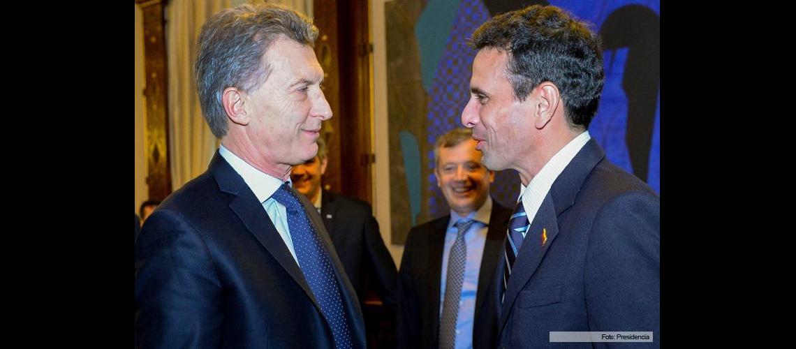 Macri recibioacute a Capriles en pleno proceso de revocatoria de mandato de Maduro