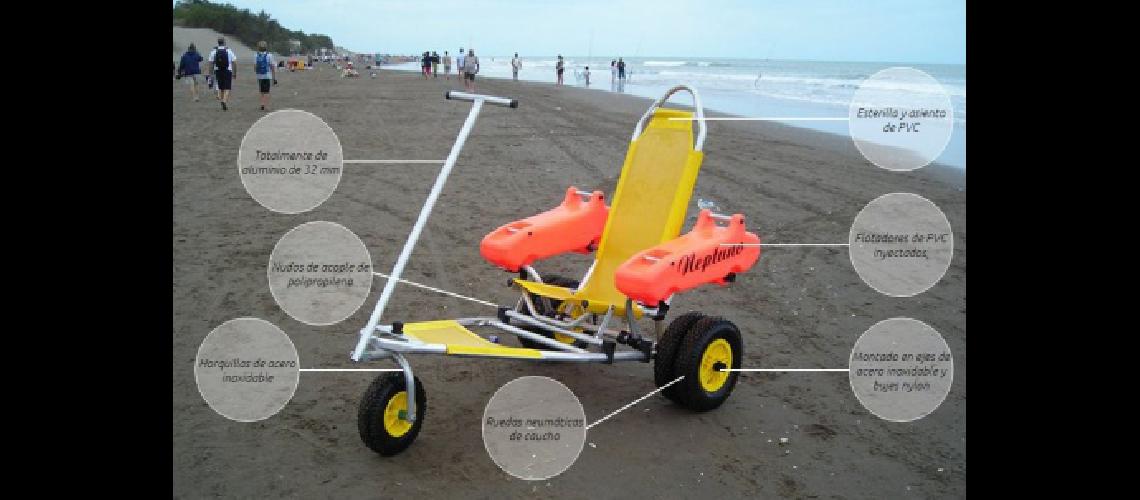 Crearon una silla para que los discapacitados se puedan bantildear en el mar