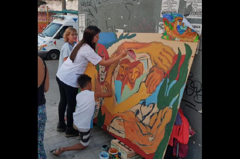 Pintaron un mural con los vecinos en situacioacuten de calle