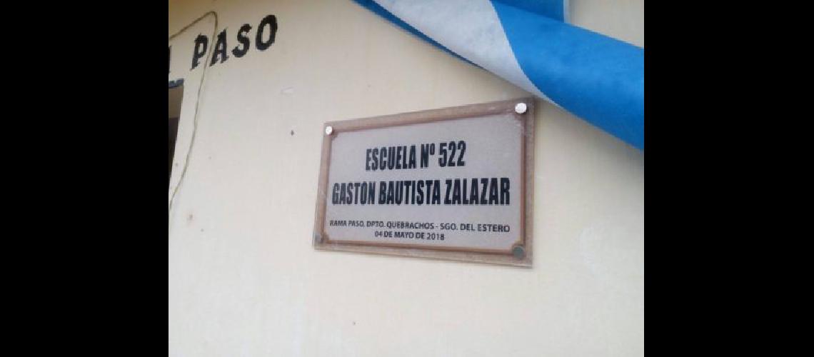 Una escuela de Santiago del Estero lleva el nombre de un vecino de Lomas