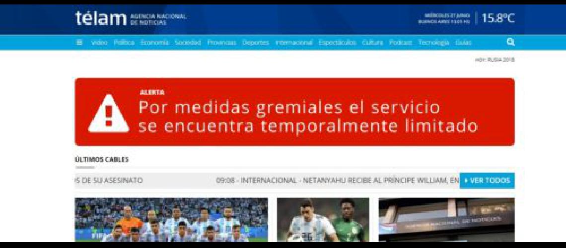 Telam con servicio limitado tras los 350 despidos