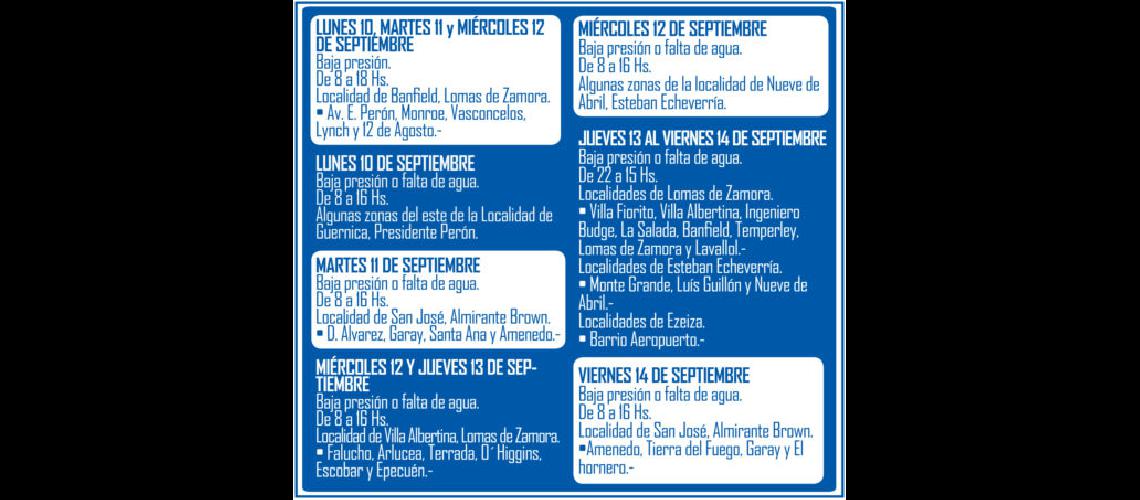 AySA anuncioacute cortes y baja presioacuten de agua por obras