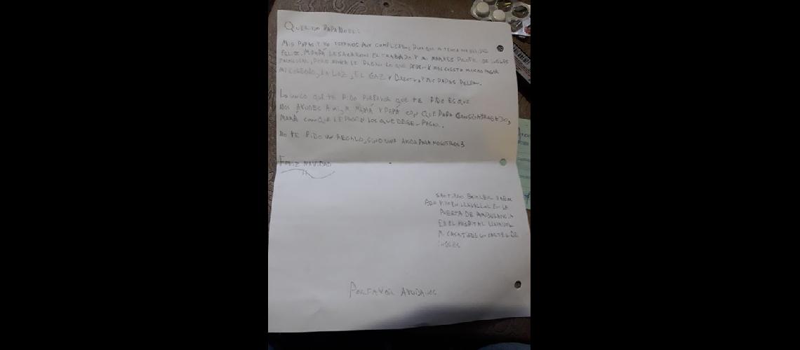 La carta de puntildeo y letra escrita por Santiago y que Wil Reboredo envioacute a La Unioacuten