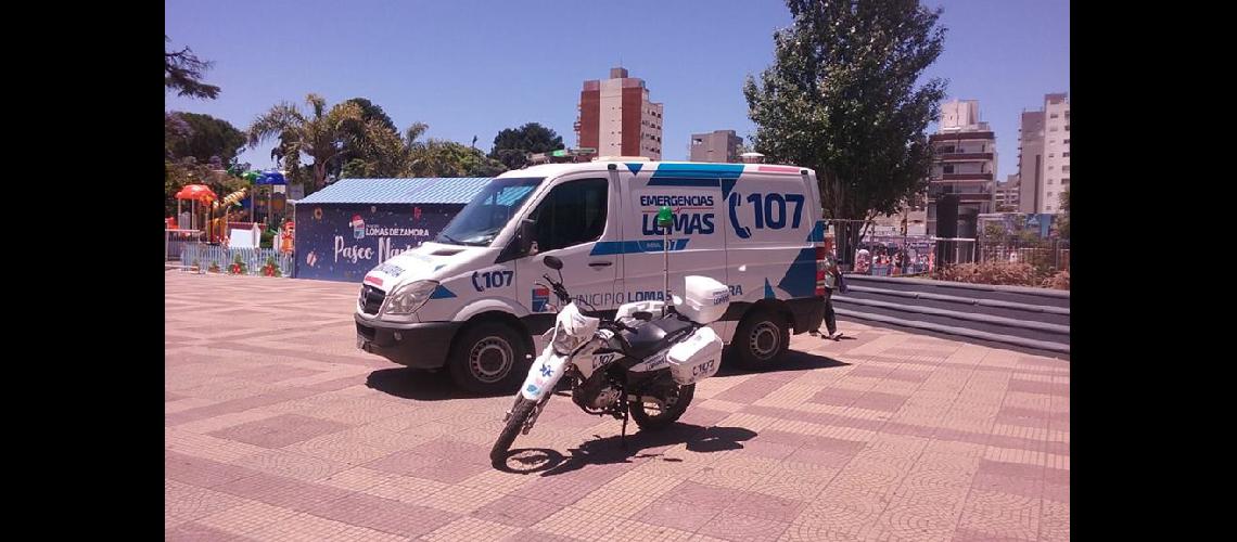 El servicio tiene motos ambulancias y unidades especiales