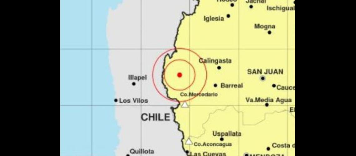El epicentro del sismo se ubicoacute 59 kiloacutemetros al oeste de la localidad sanjuanina de Barreal