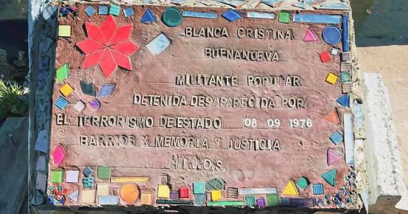 Fiorito- colocaron una baldosa en homenaje a Blanca Cristina Buenanueva