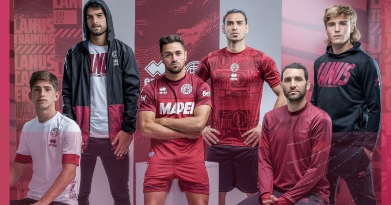 La nueva indumentaria de Lanús con predominio del granate