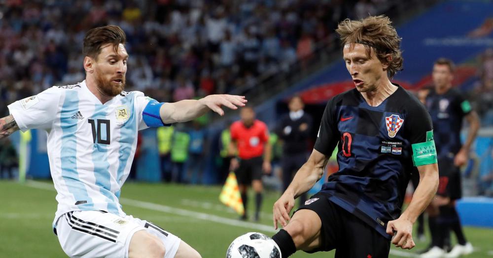 Messi y Modric en el último Argentina - Croacia en Mundiales