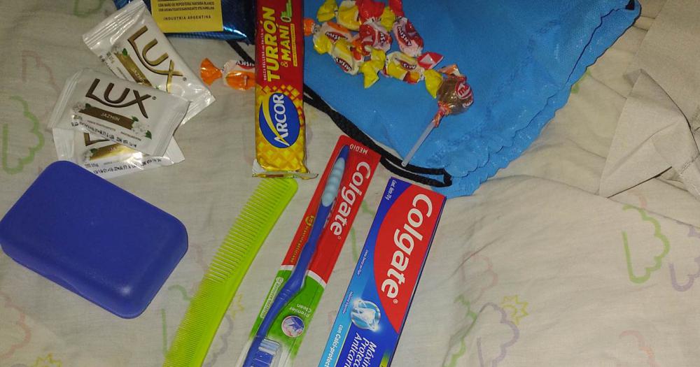 Cada niño se llevó un kit de higiene personal