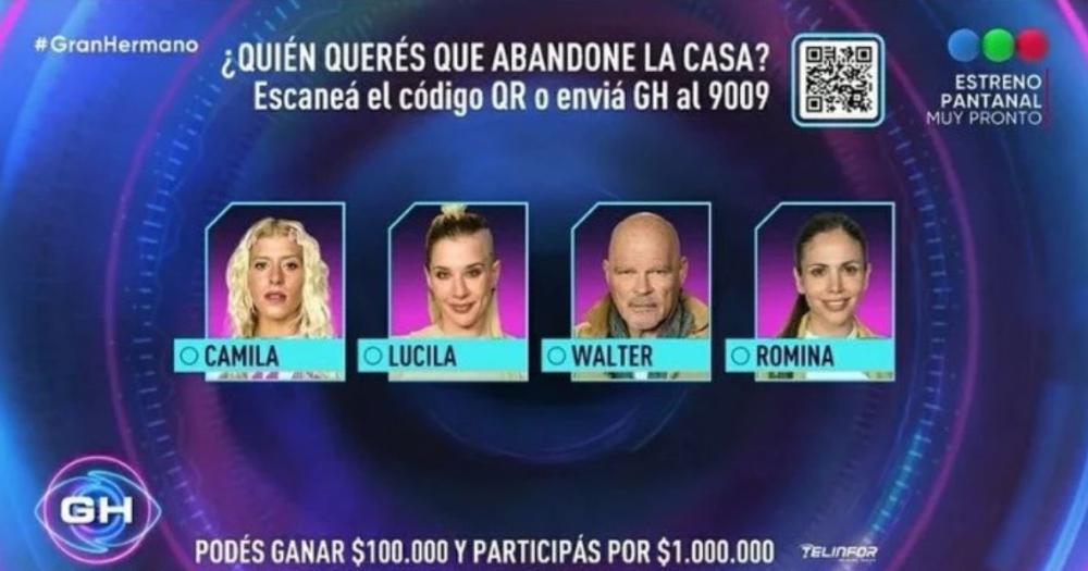 Camila La Tora Walter y Romina nominados en la casa de Gran Hermano