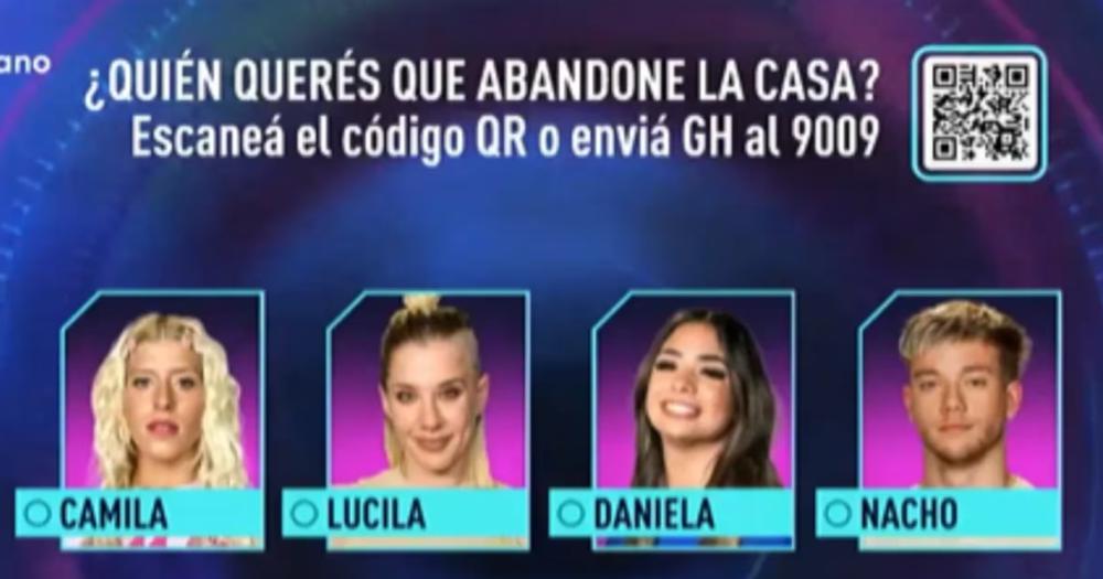 Camila La Tora Daniela y Nacho en placa- iquestquieacuten se va de Gran Hermano