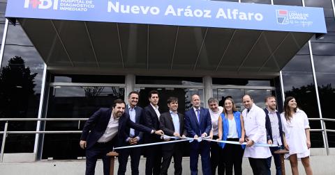 Martín Insaurralde Axel Kicillof y Marina Lesci inauguraron el nuevo Hospital de Diagnóstico Inmediato de Temperley
