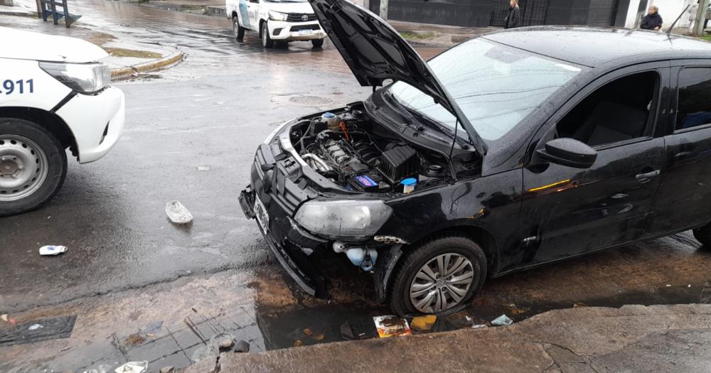 El auto involucrado en el choque