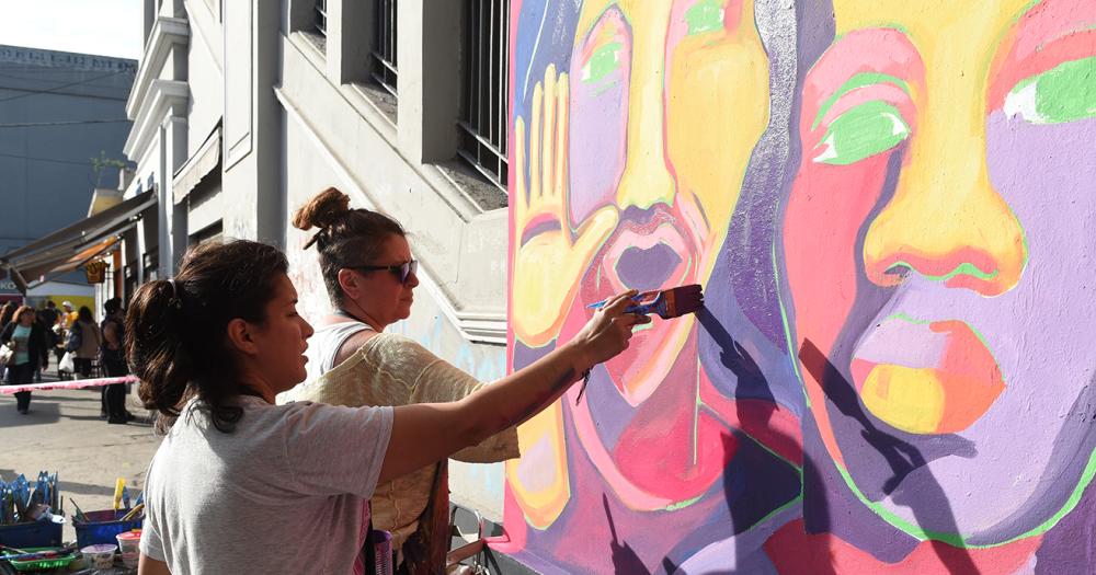 Ni Una Menos- pintaron un mural en la estacioacuten de Lomas