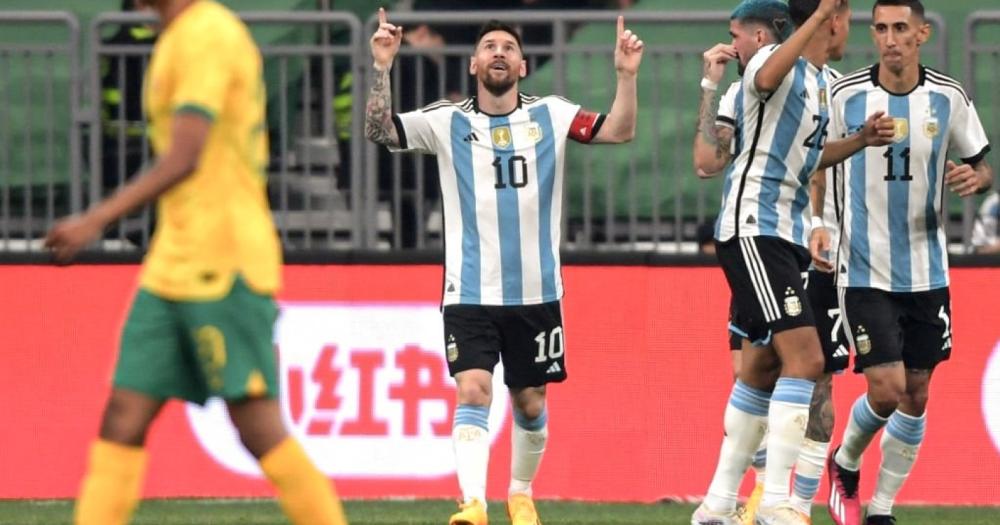 Messi abrió la cuenta para la Selección Argentina