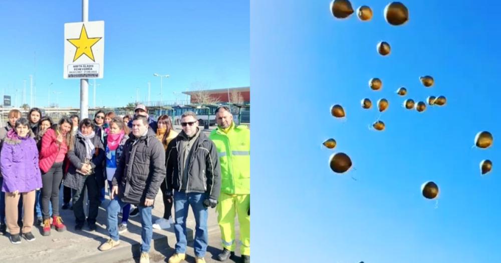 El acto fue en la terminal de colectivos de Puente La Noria donde ocurrió el accidente