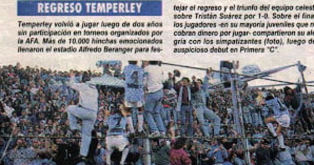 El título habla del regreso de Temperley