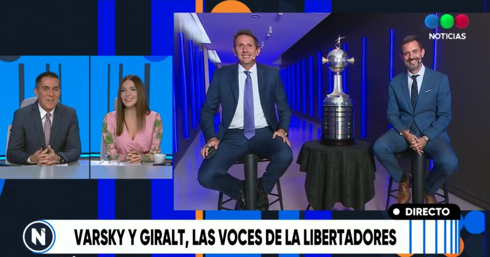Pablo Giralt y Juan Pablo Varsky lideran las transmisiones de la Copa Libertadores en Telefe