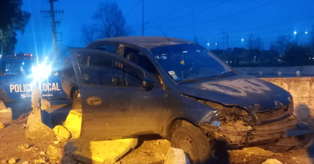 Así quedó el auto tras el violento impacto