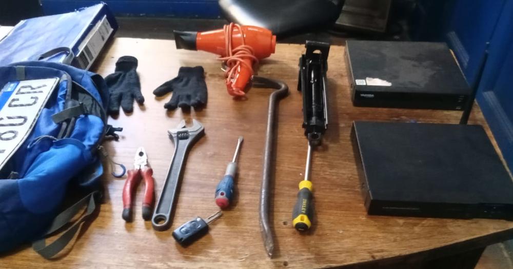 Elementos robados que fueron recuperados por la Policía