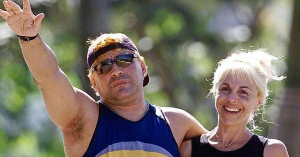Diego Maradona y Claudia Villafañe en una vieja postal