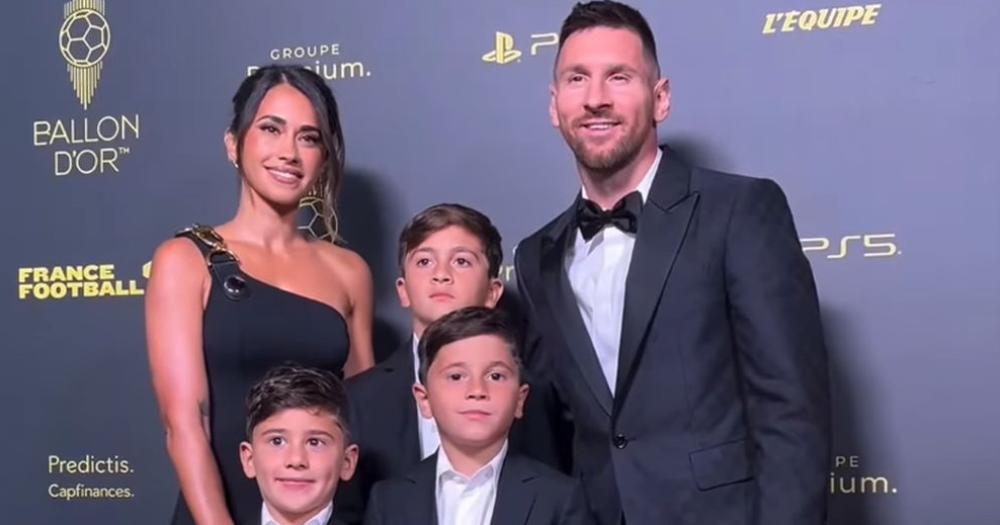 Antonela Rocuzzo y Lionel Messi en familia