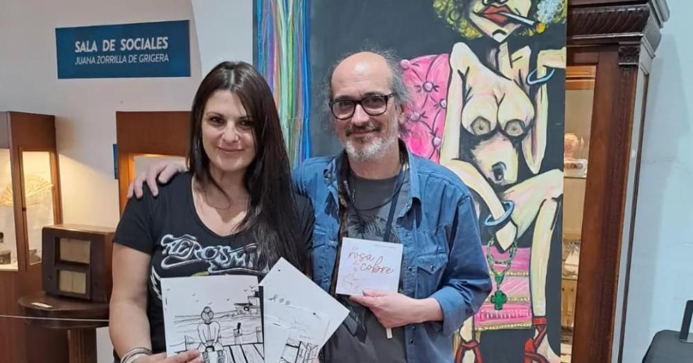 Alejandro junto a Sol Rodríguez la ilustradora del libro