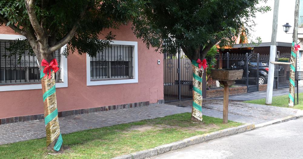 Decoraron las calles de Turdera con adornos de Navidad