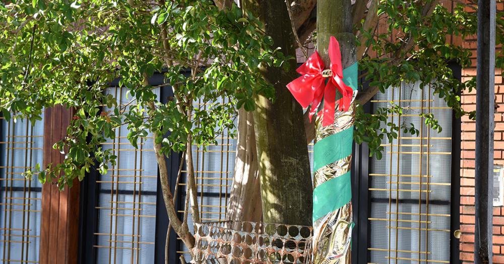Decoraron las calles de Turdera con adornos de Navidad