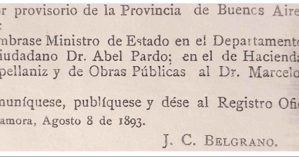 Decreto N° 1 dictado por el Gobernador Belgrano
