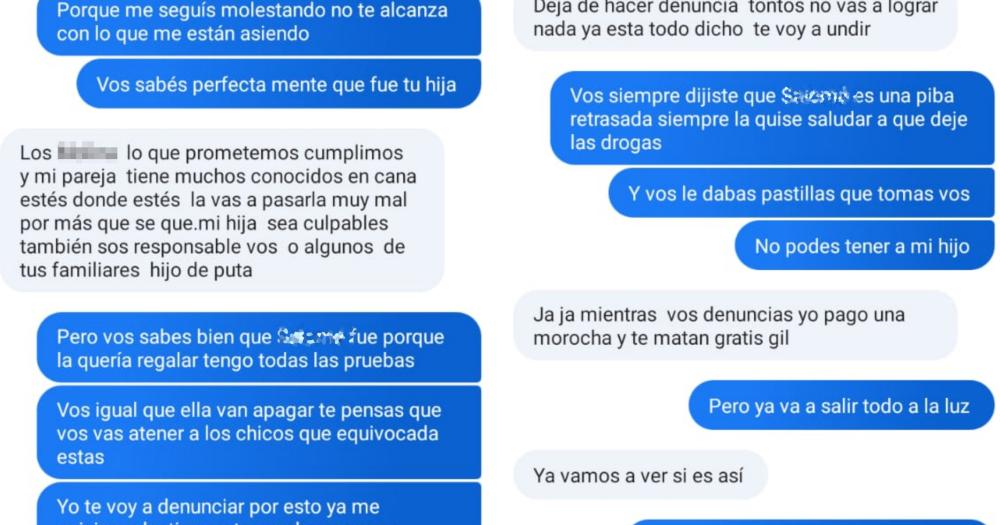 Los mensajes que recibió el detenido