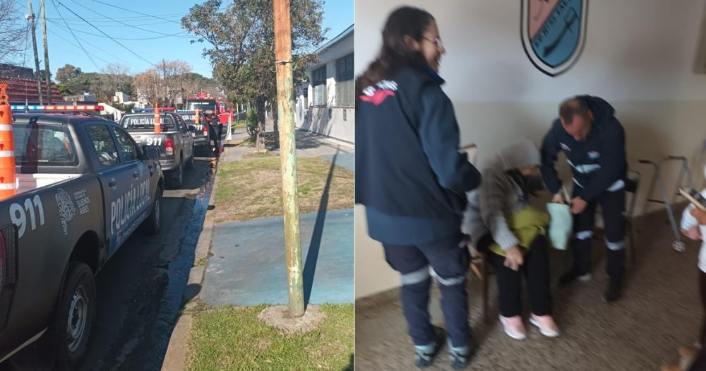 Bomberos Emergencias Lomas Defensa Civil y la Policía trabajaron en el lugar