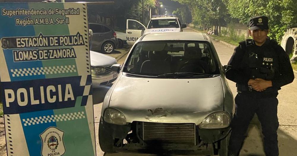 El auto que habían utilizado los delincuentes en la noche del crimen