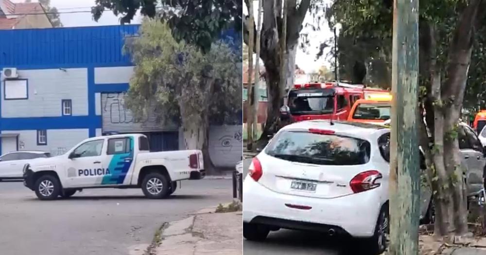 Policía Bomberos de Lomas y Defensa Civil trabajaron en el lugar