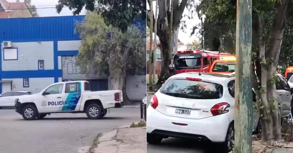 Policía Bomberos de Lomas y Defensa Civil trabajaron en el lugar