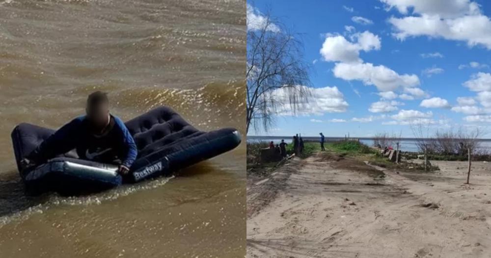 El hombre fue arrastrado por la corriente