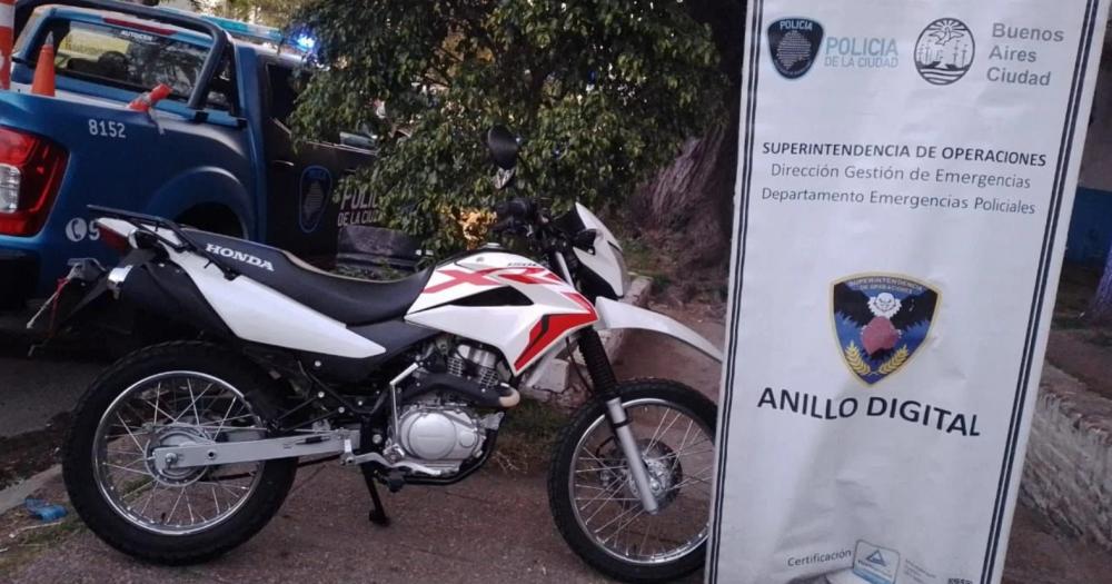 La moto robada por los adolescentes