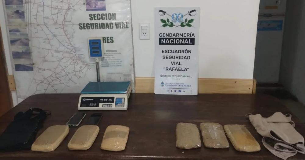 La droga incautada por Gendarmería