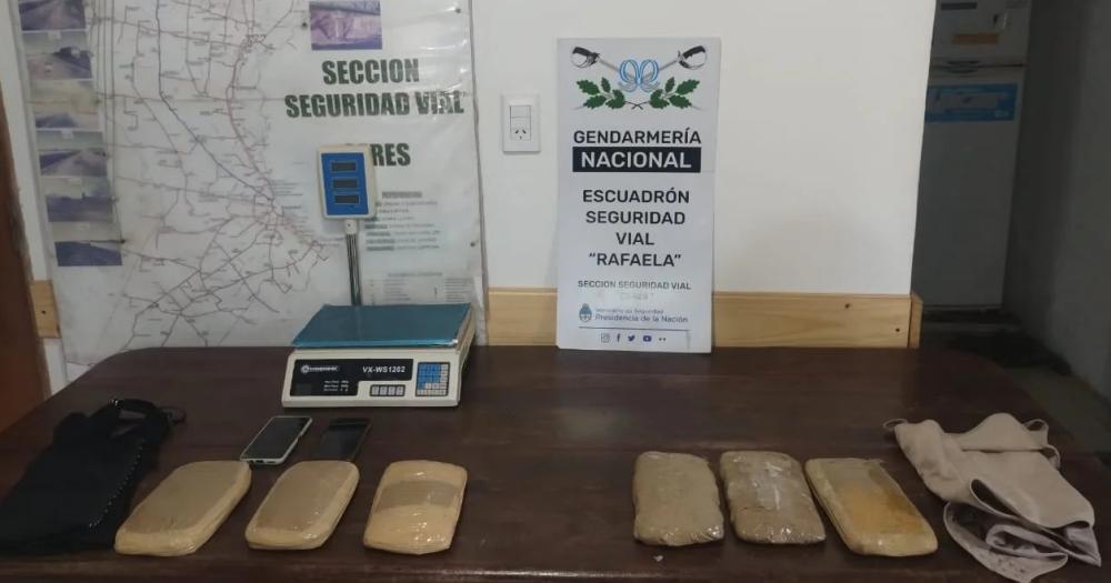 La droga incautada por Gendarmería