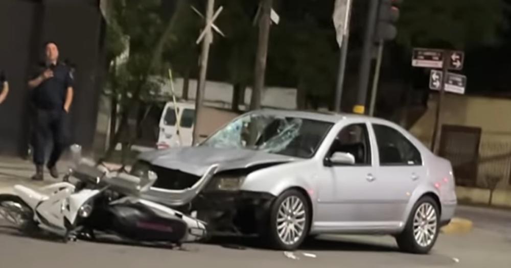 Así quedó el auto tras el choque