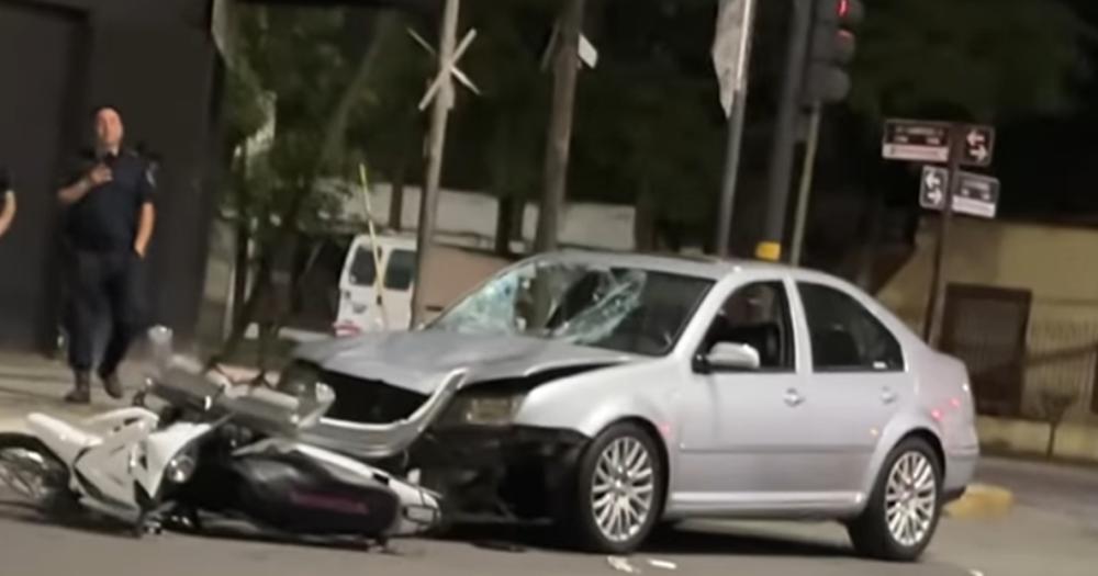 Así quedó el auto tras el choque