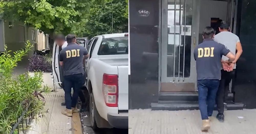 El momento del traslado del detenido a la sede policial