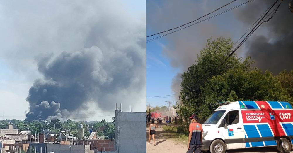 La nube de humo pudo verse desde varias partes de Lomas