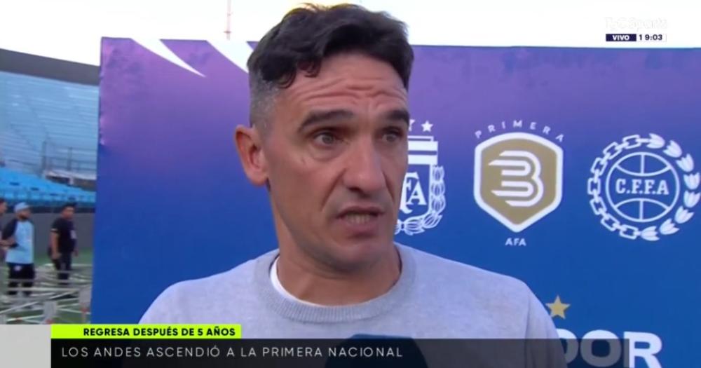 Leonardo Lemos se emocionó tras el ascenso de Los Andes a la Primera Nacional