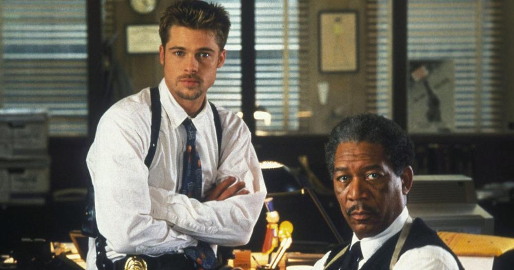 Brad Pitt y Morgan Freeman en Seven