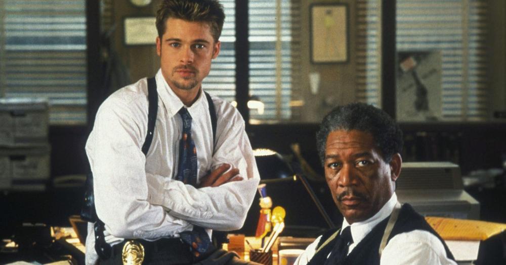 Brad Pitt y Morgan Freeman en Seven