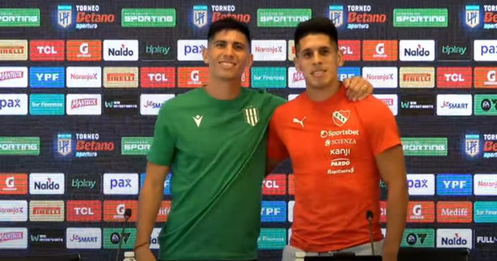 Bruno Sepúlveda de Banfield y Sebastin Valdéz de Independiente anticiparon el partido ente ambos equipos