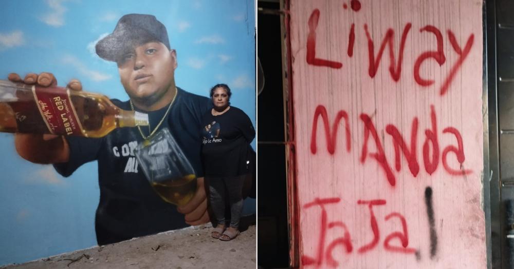 El homenaje y el mensaje escrito en la pared de la casa de la familia Capis