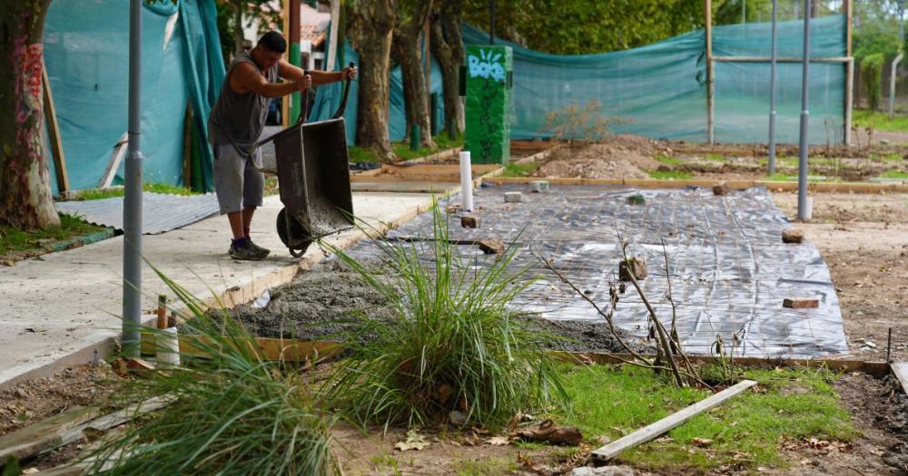 Obras en la Plaza Roberto Snchez una de las ms visitadas por los vecinos de Banfield